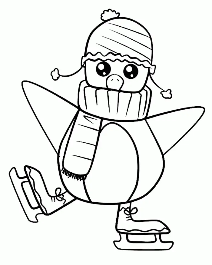 Cute Penguin Coloring Pages 4