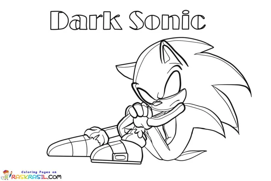 Dark Sonic Coloring Pages 1