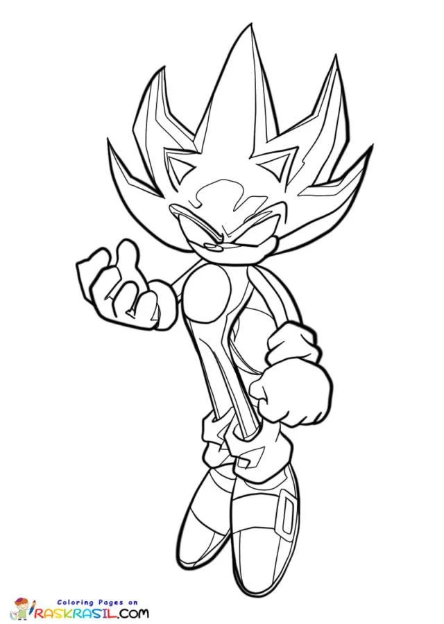 Dark Sonic Coloring Pages 3