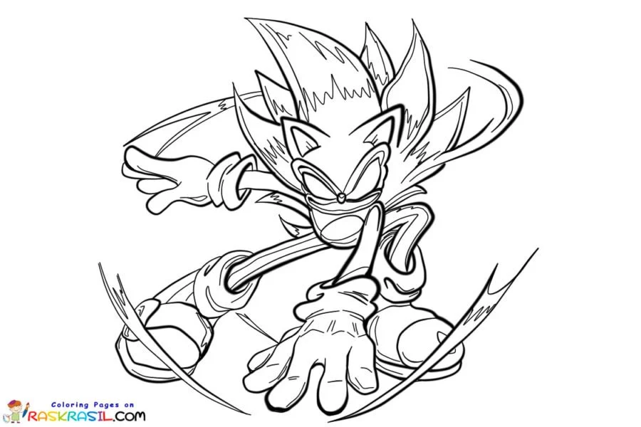 Dark Sonic Coloring Pages 6