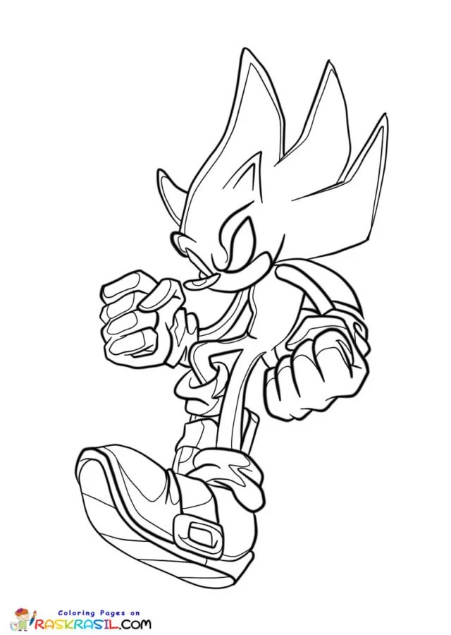 Dark Sonic Coloring Pages 9