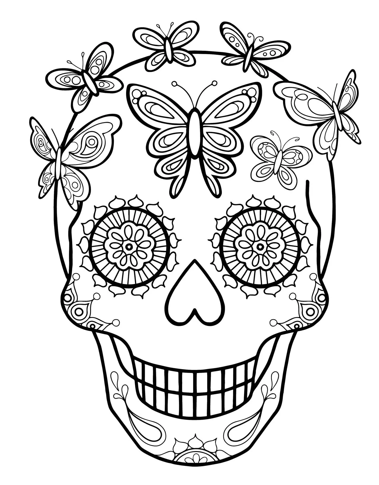 Day Of The Dead Coloring Pages 1