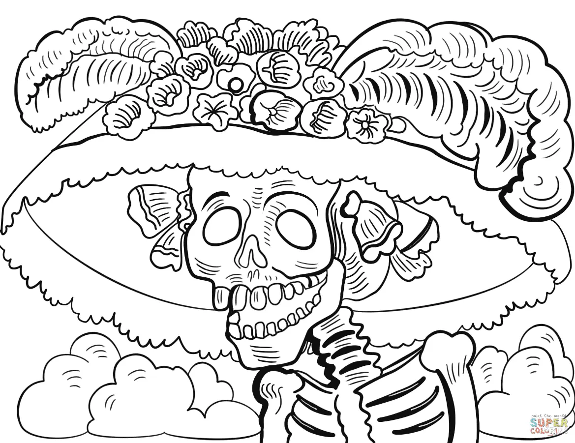 Day Of The Dead Coloring Pages 12