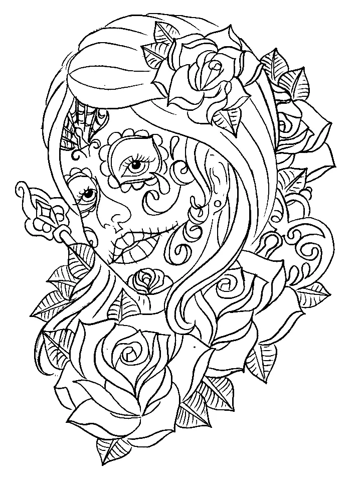 Day Of The Dead Coloring Pages 27