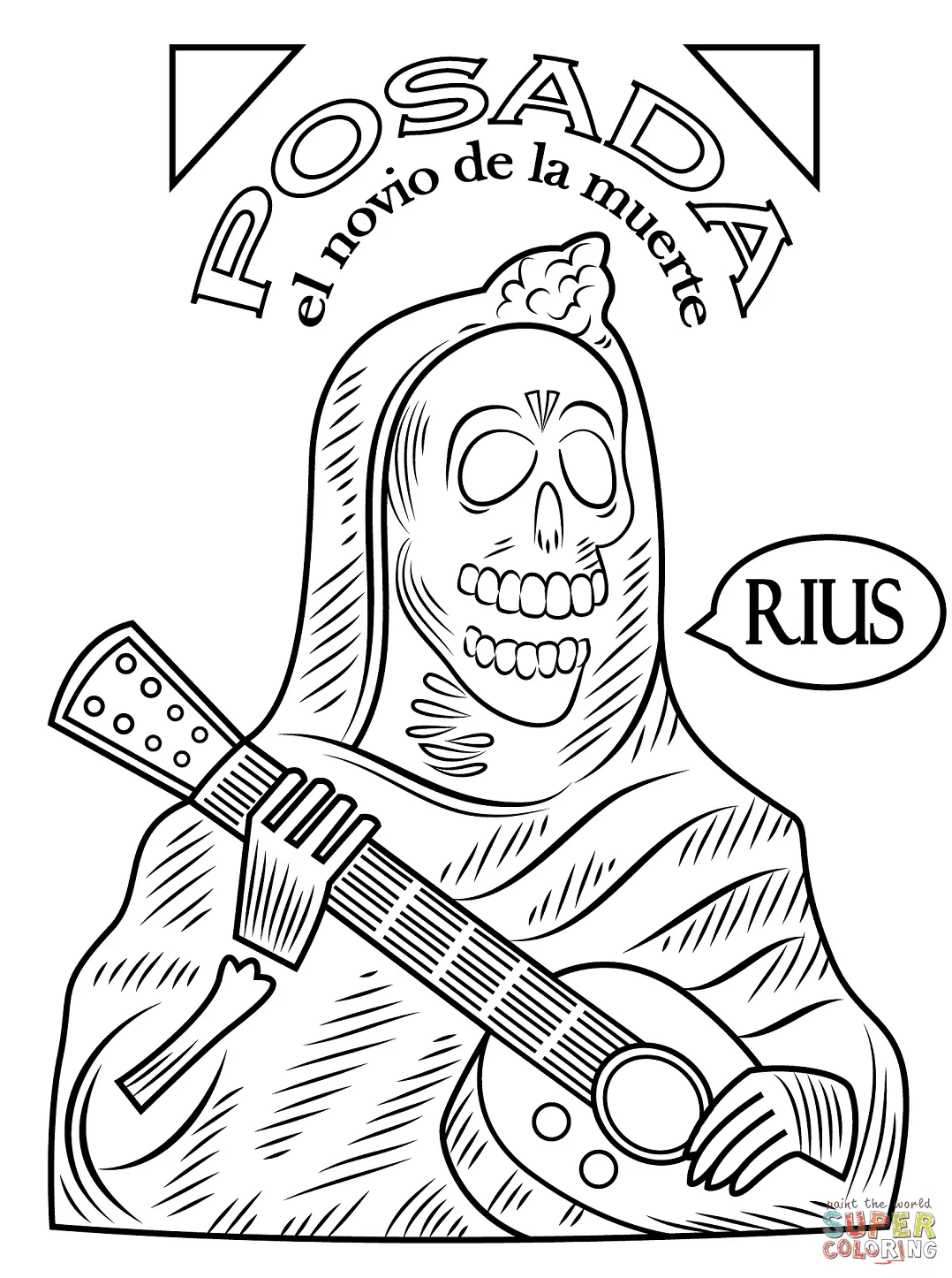 Day Of The Dead Coloring Pages 48