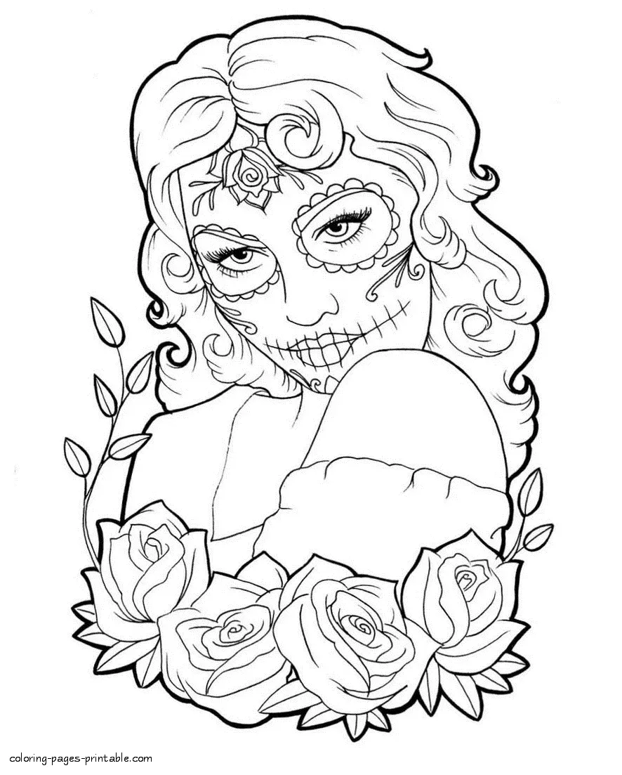 Day Of The Dead Coloring Pages 6