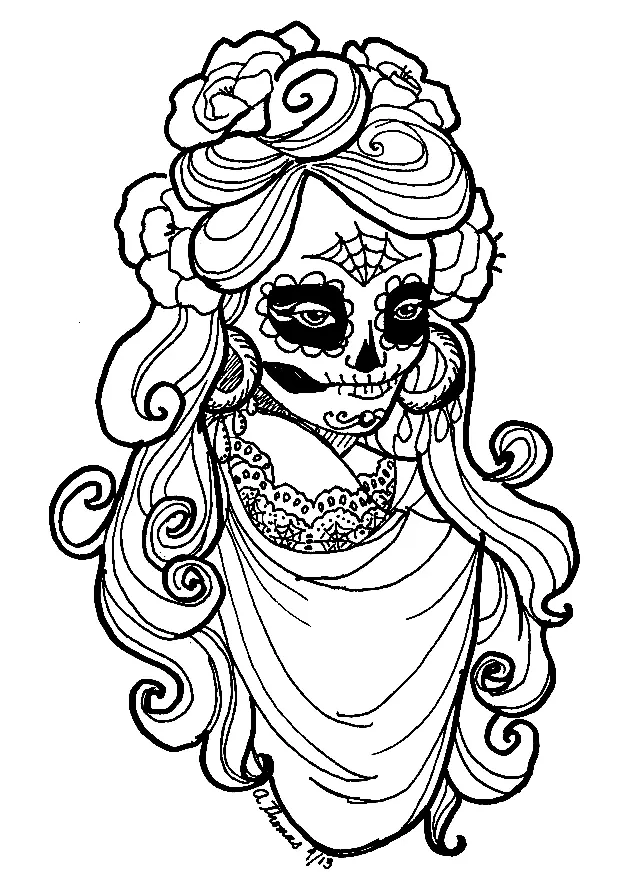 Day Of The Dead Coloring Pages 7