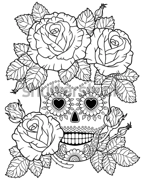 Day Of The Dead Coloring Pages 9