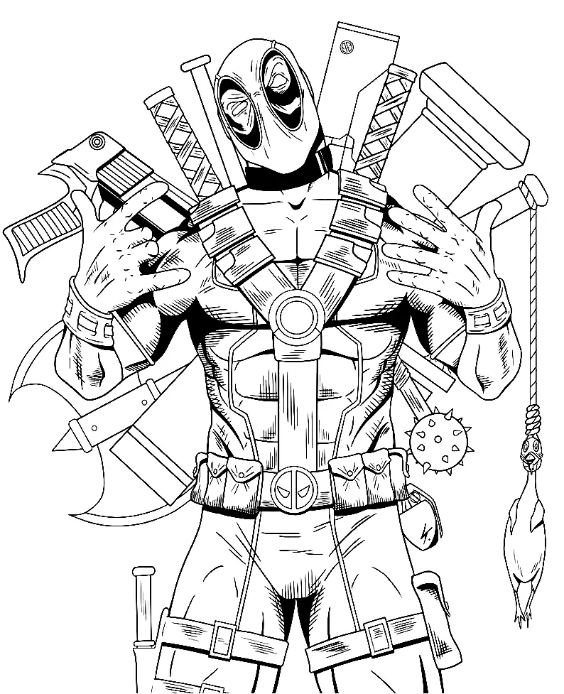 Deadpool Coloring Pages 15