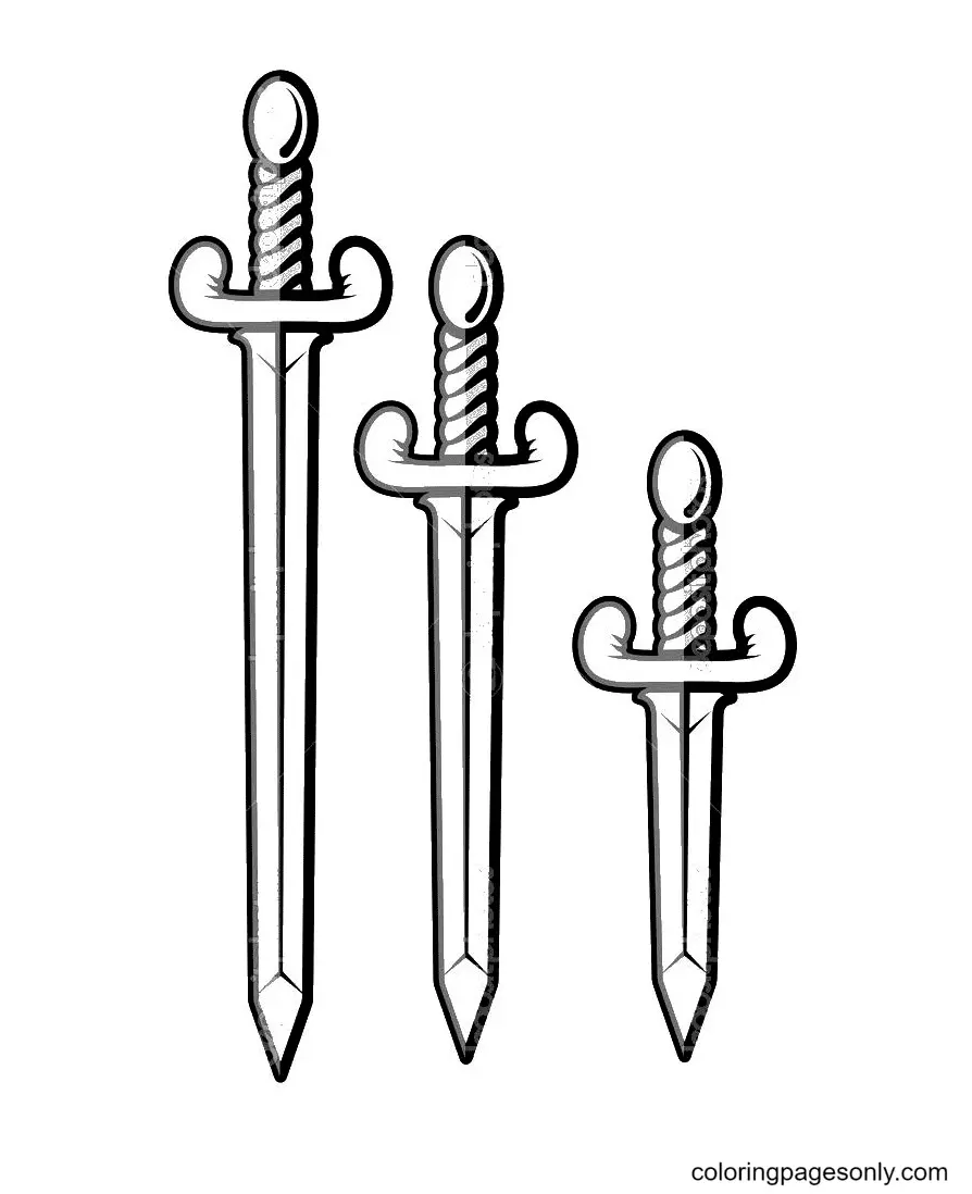 Desenho de Espadas Para Colorir 22