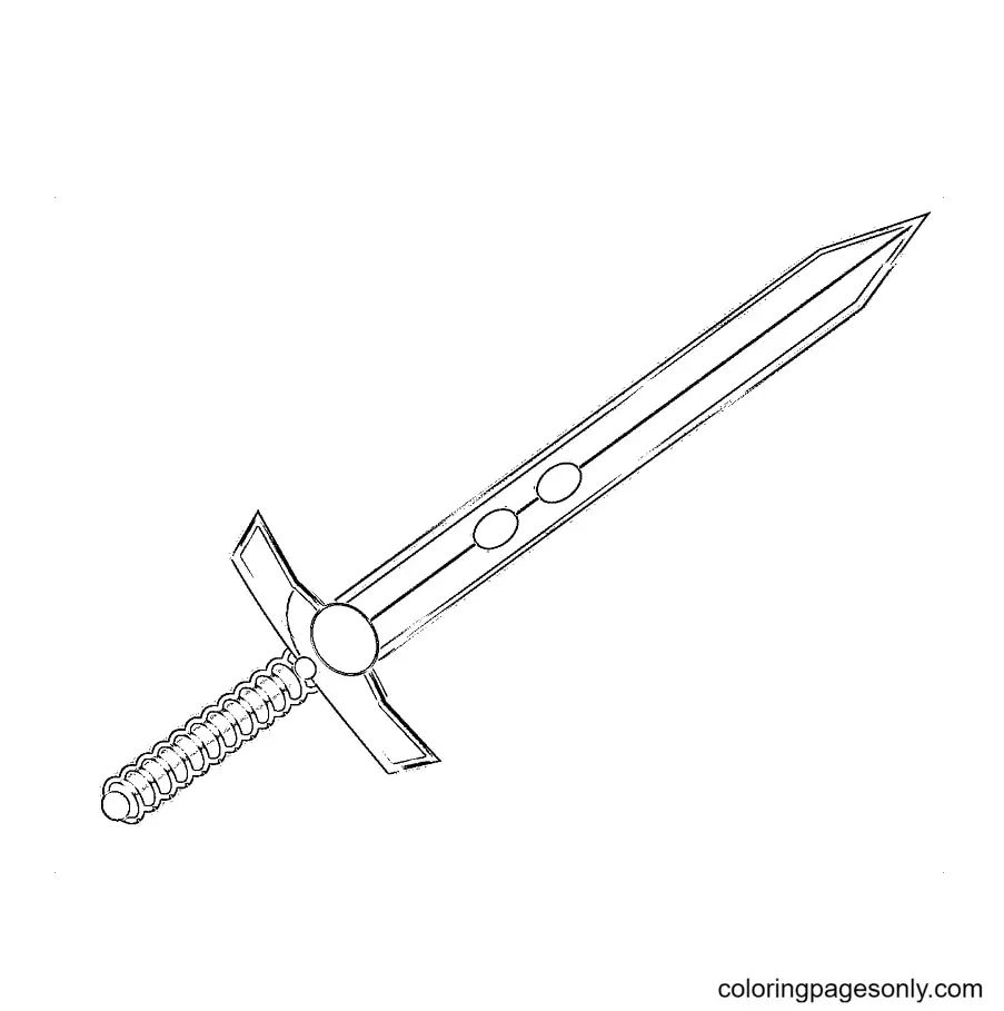 Desenho de Espadas Para Colorir 3