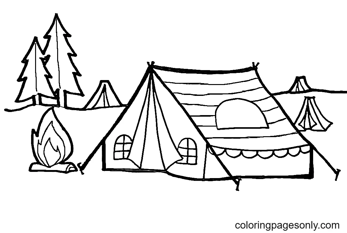 Desenhos de Acampamento Para Colorir 17