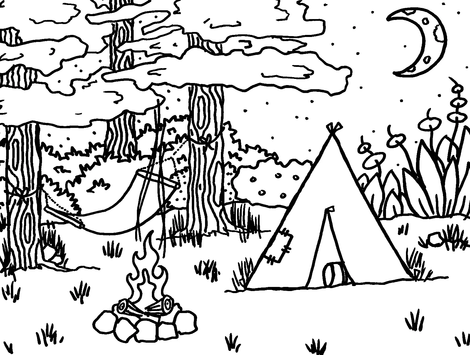 Desenhos de Acampamento Para Colorir 36