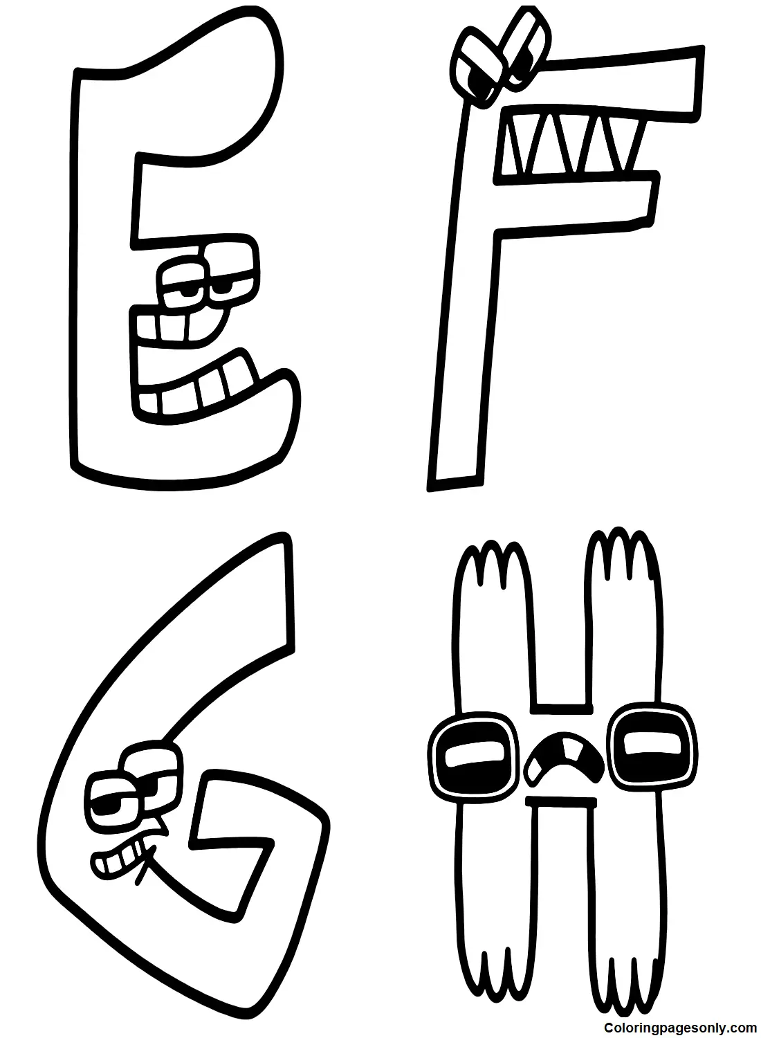 Desenhos de Alphabet Lore Para Colorir 5