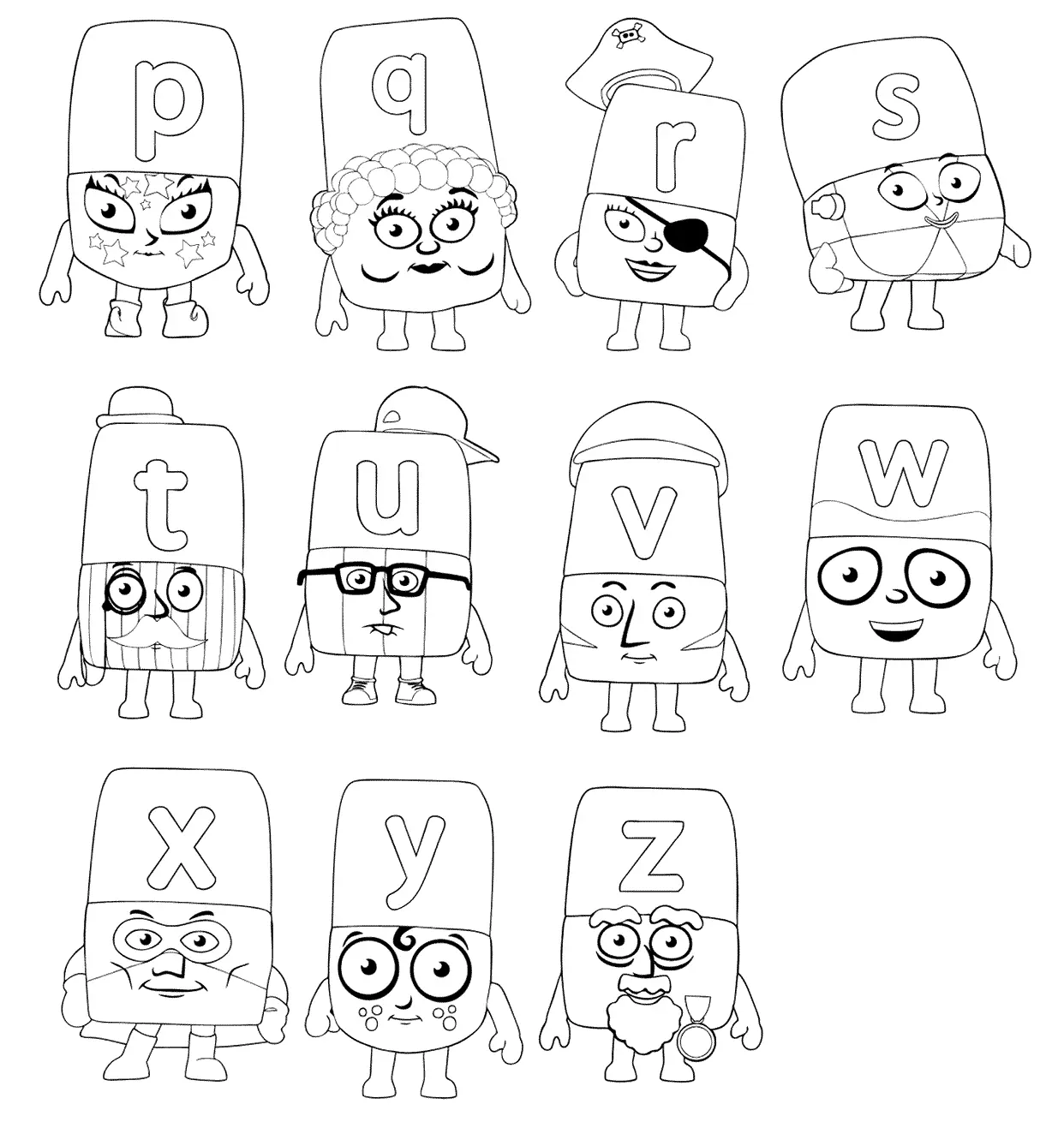 Desenhos de Alphablocks Para Colorir 2