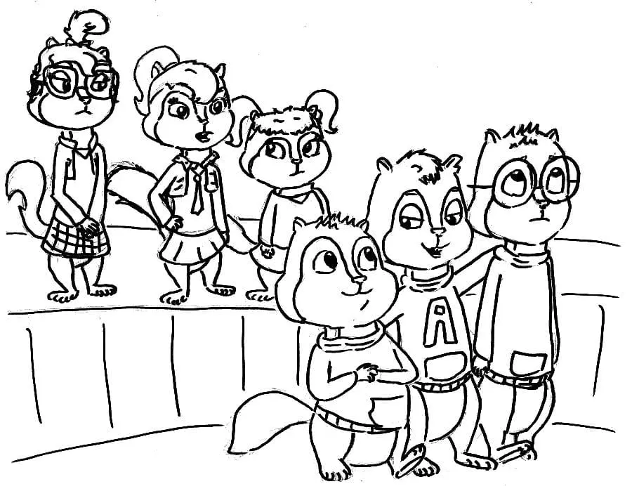 Desenhos de Alvin e os Esquilos Para Colorir 14