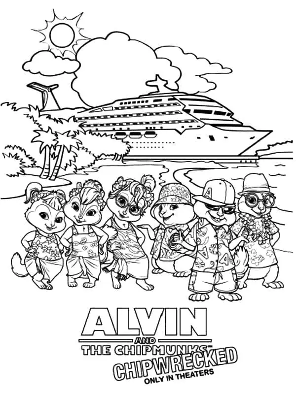 Desenhos de Alvin e os Esquilos Para Colorir 19