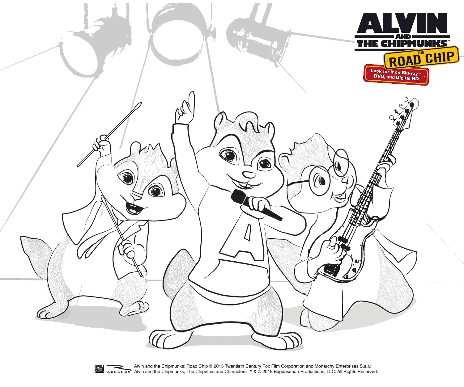 Desenhos de Alvin e os Esquilos Para Colorir 20