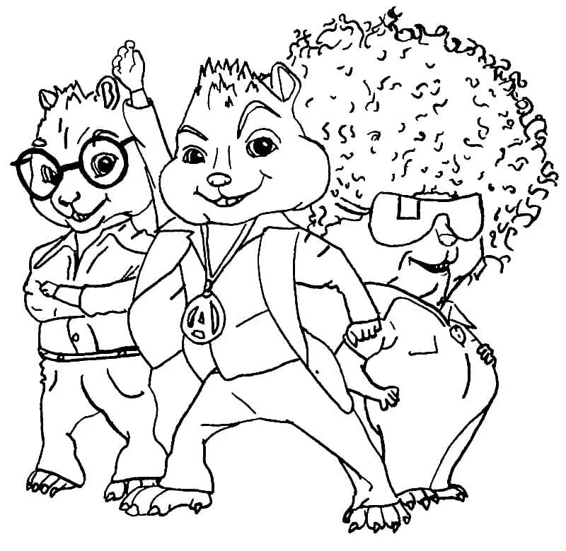 Desenhos de Alvin e os Esquilos Para Colorir 44