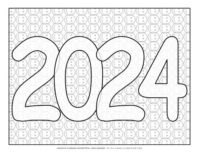 Desenhos de Ano Novo 2024 Para Colorir