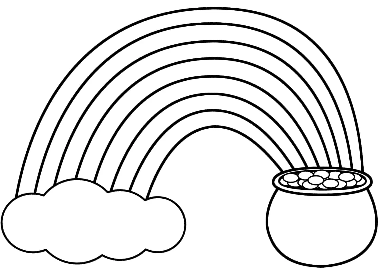 Desenhos de Arco-Iris E Pote de Ouro Para Colorir 2