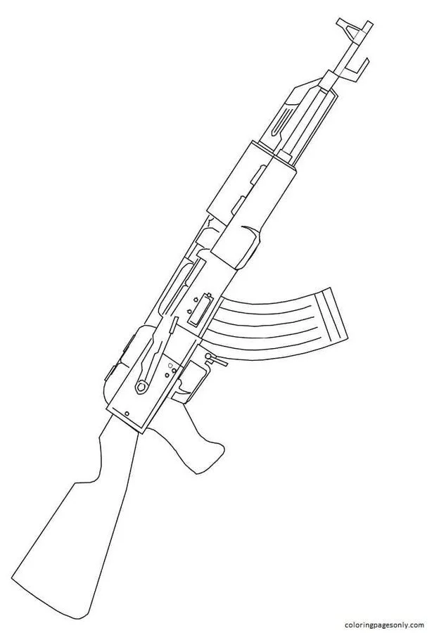 Desenhos de Arma de Fogo Para Colorir 18