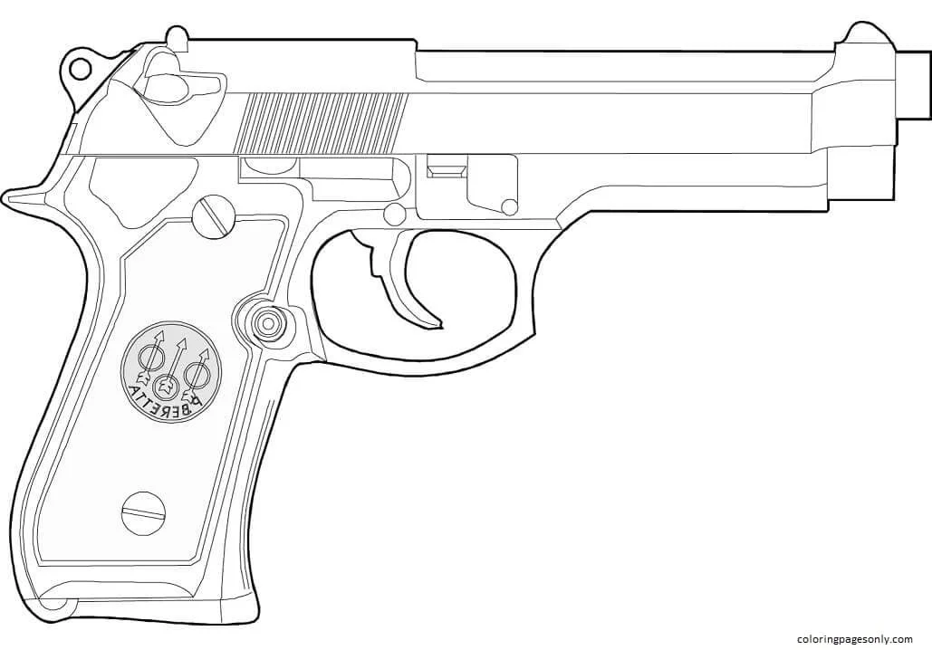 Desenhos de Arma de Fogo Para Colorir 21