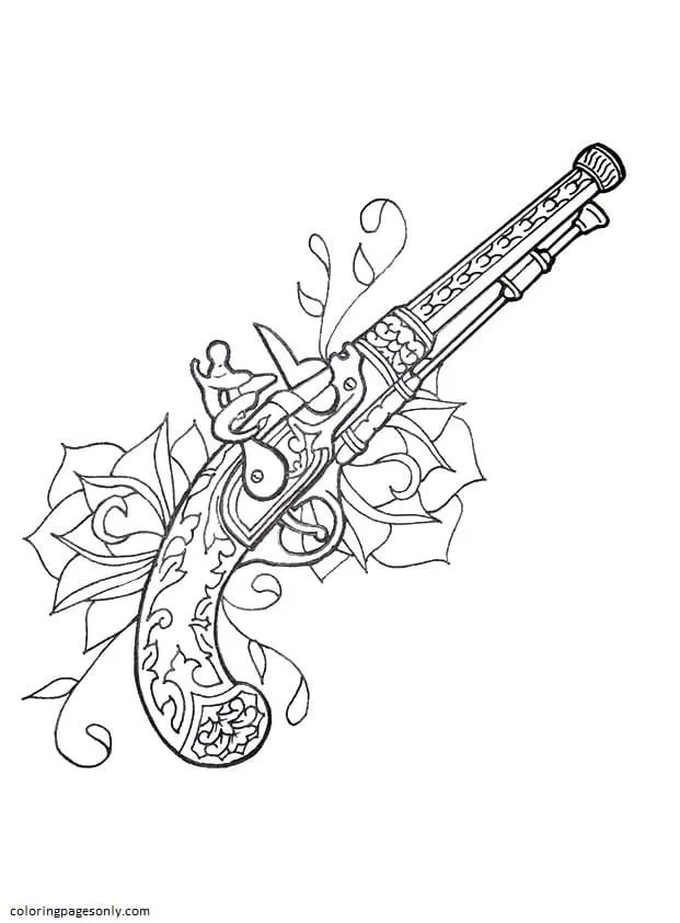 Desenhos de Arma de Fogo Para Colorir 27