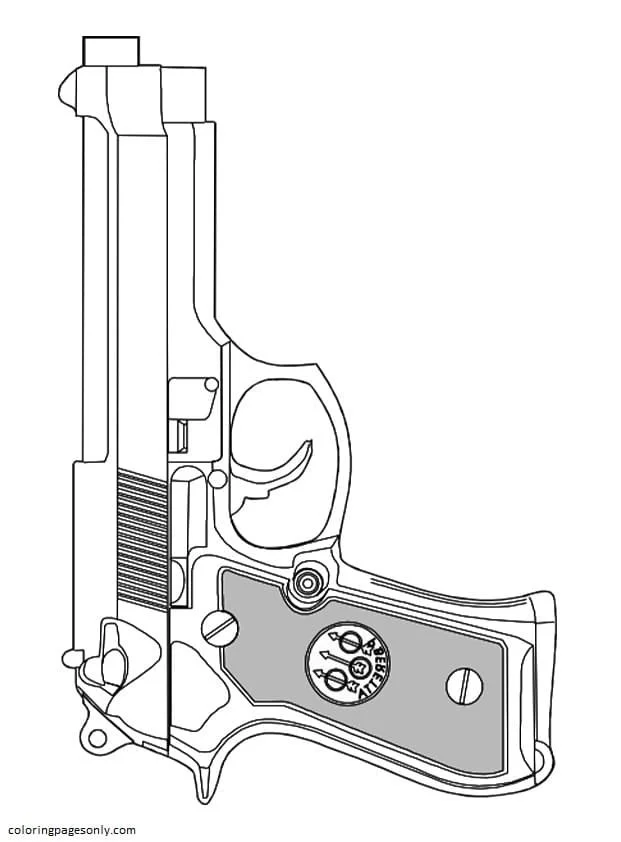 Desenhos de Arma de Fogo Para Colorir 44