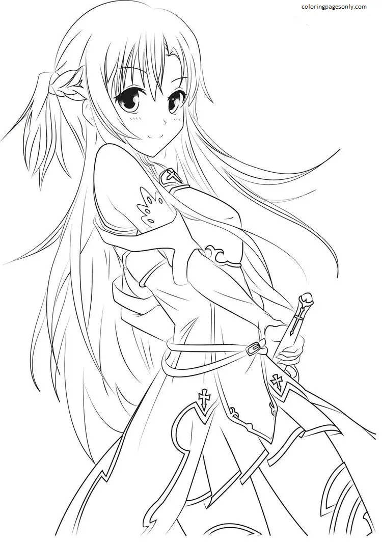 Desenhos de Asuna Para Colorir 1