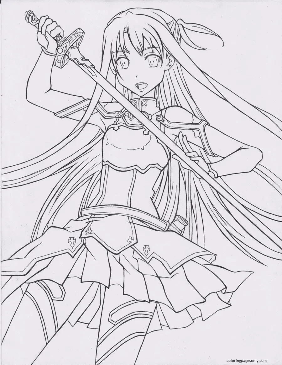 Desenhos de Asuna Para Colorir 40