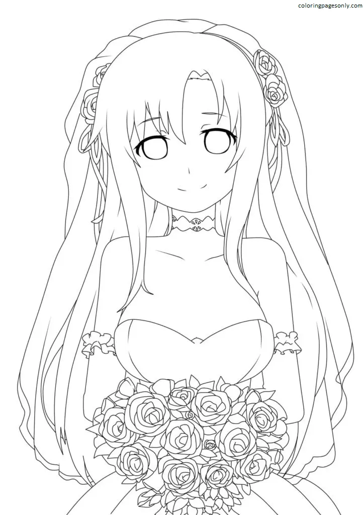 Desenhos de Asuna Para Colorir 9