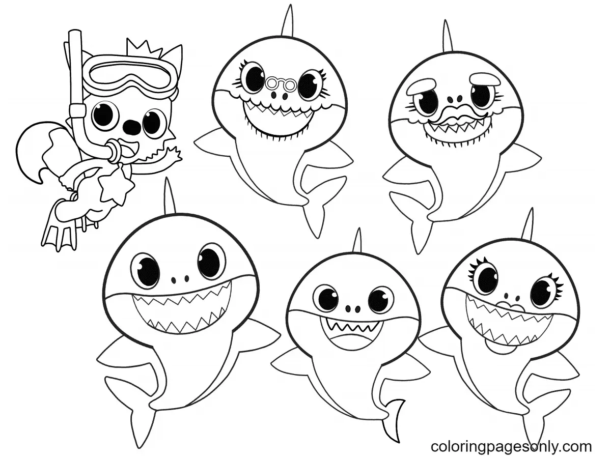 Desenhos de Bebe Tubarao Para Colorir 6