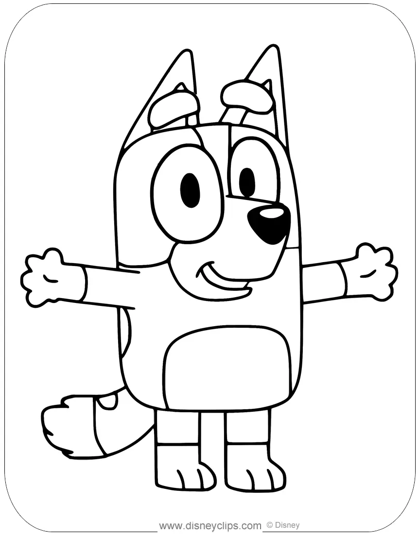 Desenhos de Bluey Bingo Para Colorir 10