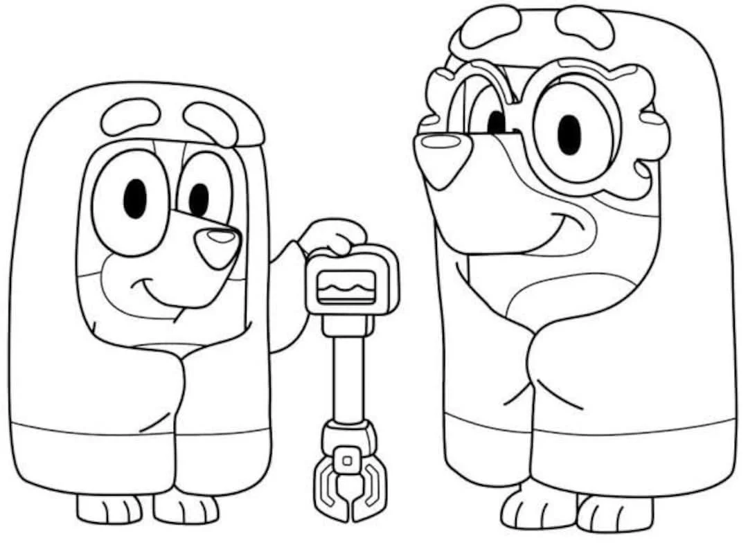 Desenhos de Bluey Bingo Para Colorir 19