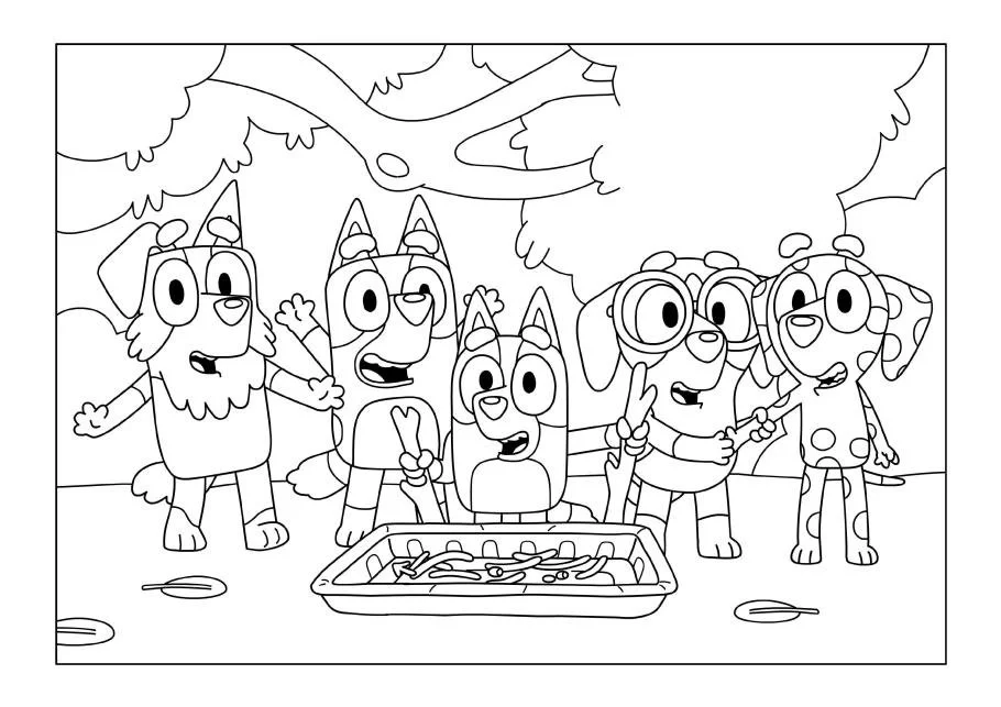 Desenhos de Bluey Bingo Para Colorir 24