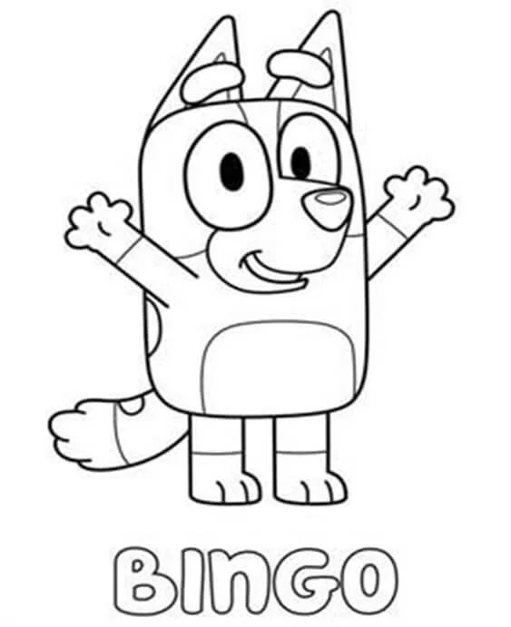 Desenhos de Bluey Bingo Para Colorir 27