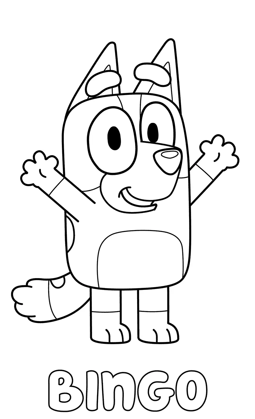 Desenhos de Bluey Bingo Para Colorir 9