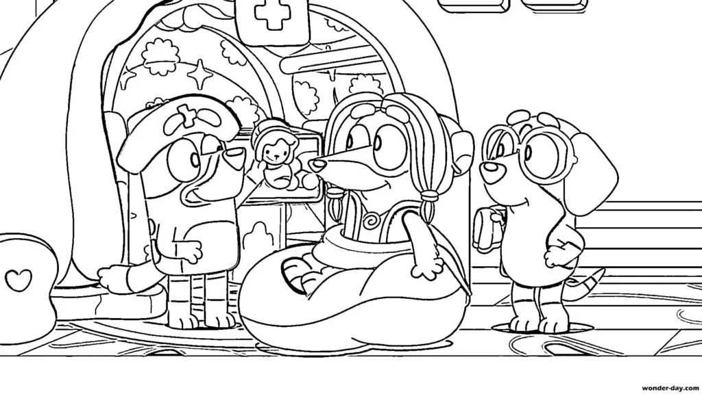 Desenhos de Bluey Para Colorir 16