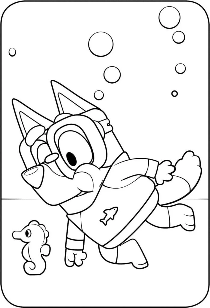 Desenhos de Bluey Para Colorir 8