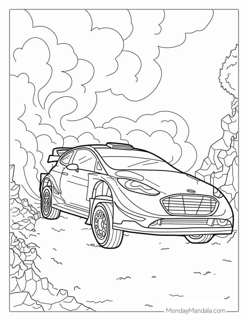 Desenhos de Carros de Rally Para Colorir 2