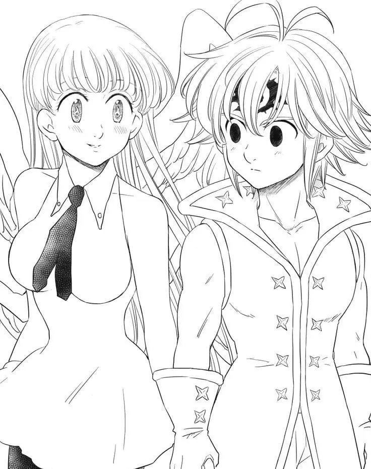 Desenhos de casal anime Para Colorir 10