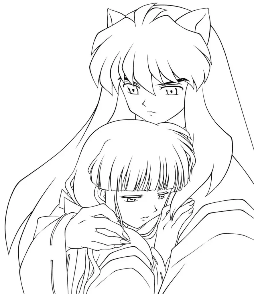 Desenhos de casal anime Para Colorir 36