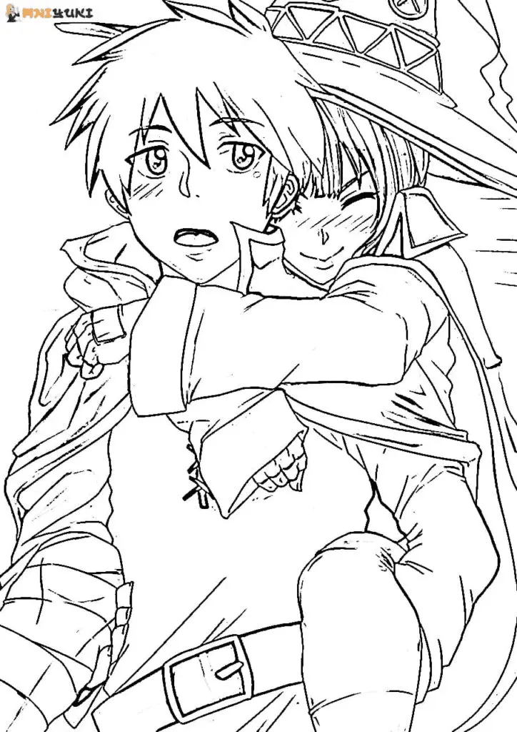 Desenhos de casal anime Para Colorir 37