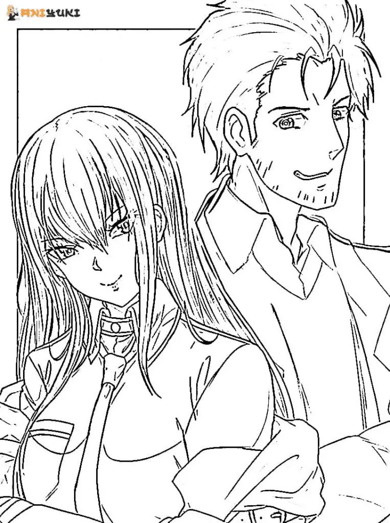 Desenhos de casal anime Para Colorir 43