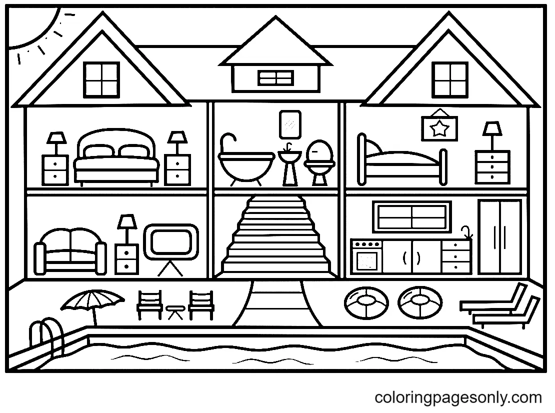 Desenhos de Casas Para Colorir 14