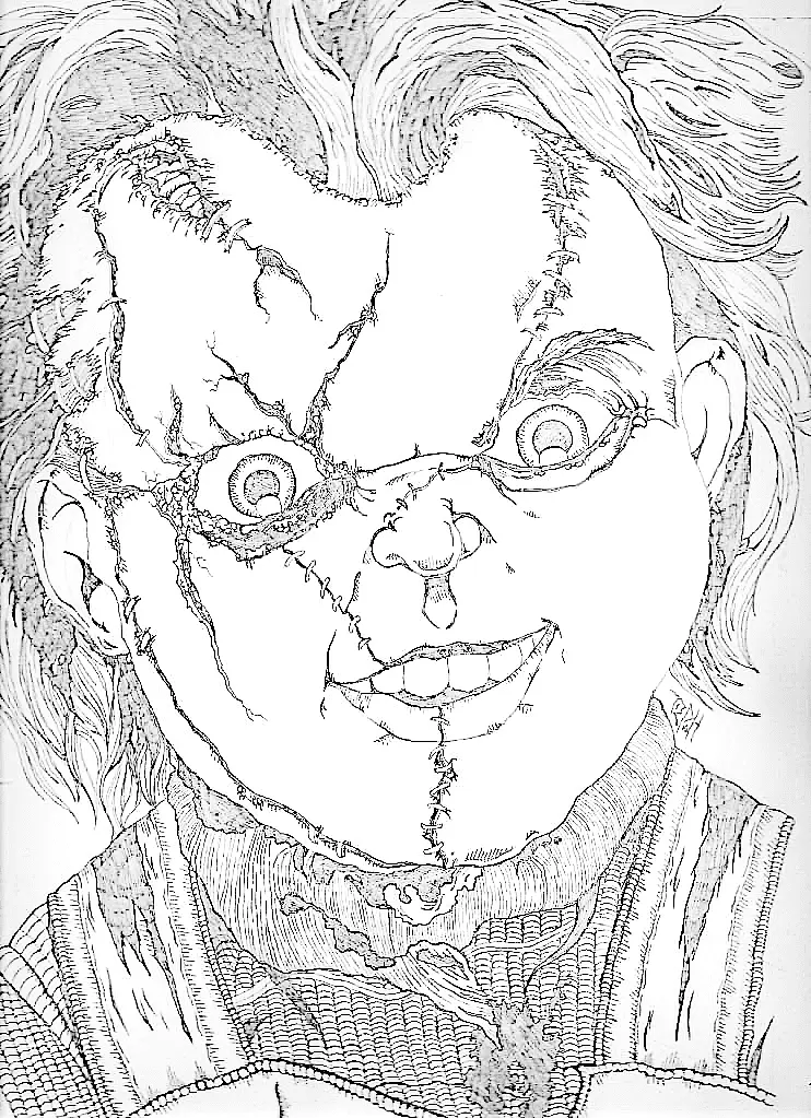 Desenhos de Chucky Para Colorir 24