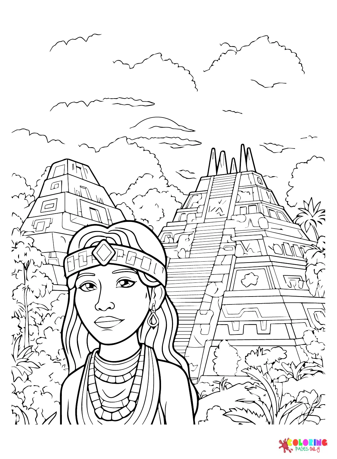 Desenhos de Civilizacao Maia Para Colorir