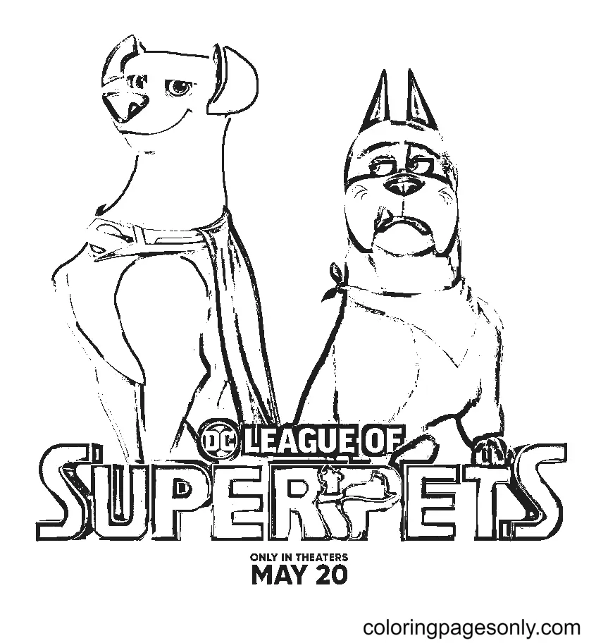 Desenhos de DC Liga dos Super Pets Para Colorir 1