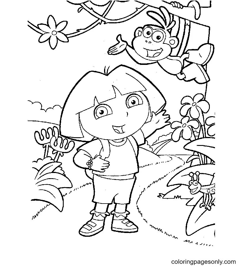 Desenhos de Dora a Aventureira Para Colorir 14